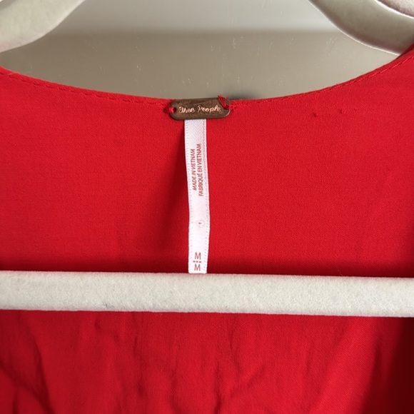 Free People Red Floral Polka Dot Mini Dress - Picture 4 of 5